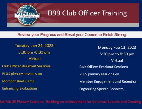 Club Officer Training – January & February 2023