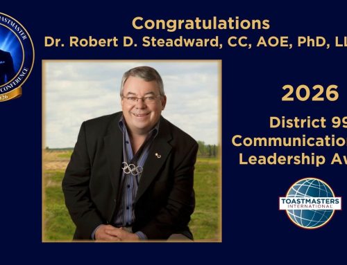 Robert D. Steadward as the 2026 recipient of the District 99 Communication and Leadership Award